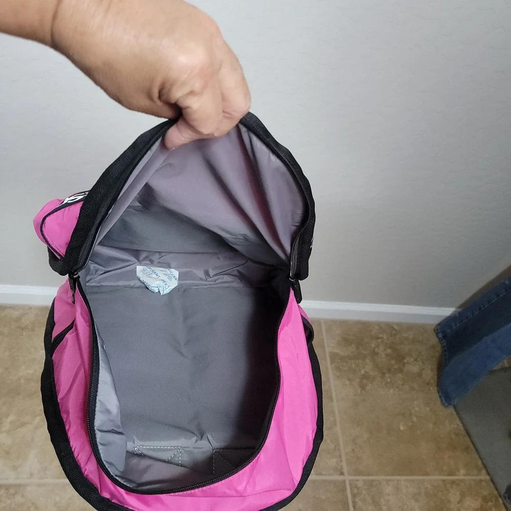 LeSportsac Backpack Pink Spell Out Logo Webbing Lightweight Nylon Bag